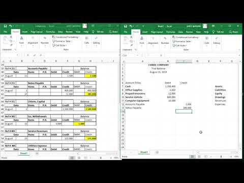 preparing a trial balance