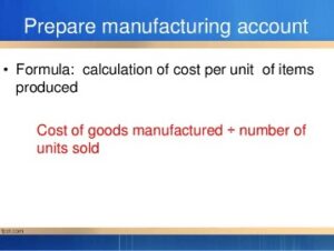 The Cost Of Goods Manufactured Schedule